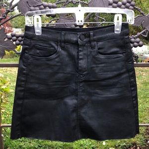 Blank NY black cotton blend leather like mini skirt size 27
